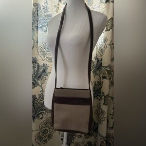 Vtg Evan Picone Brown Tan Crossbody Bag